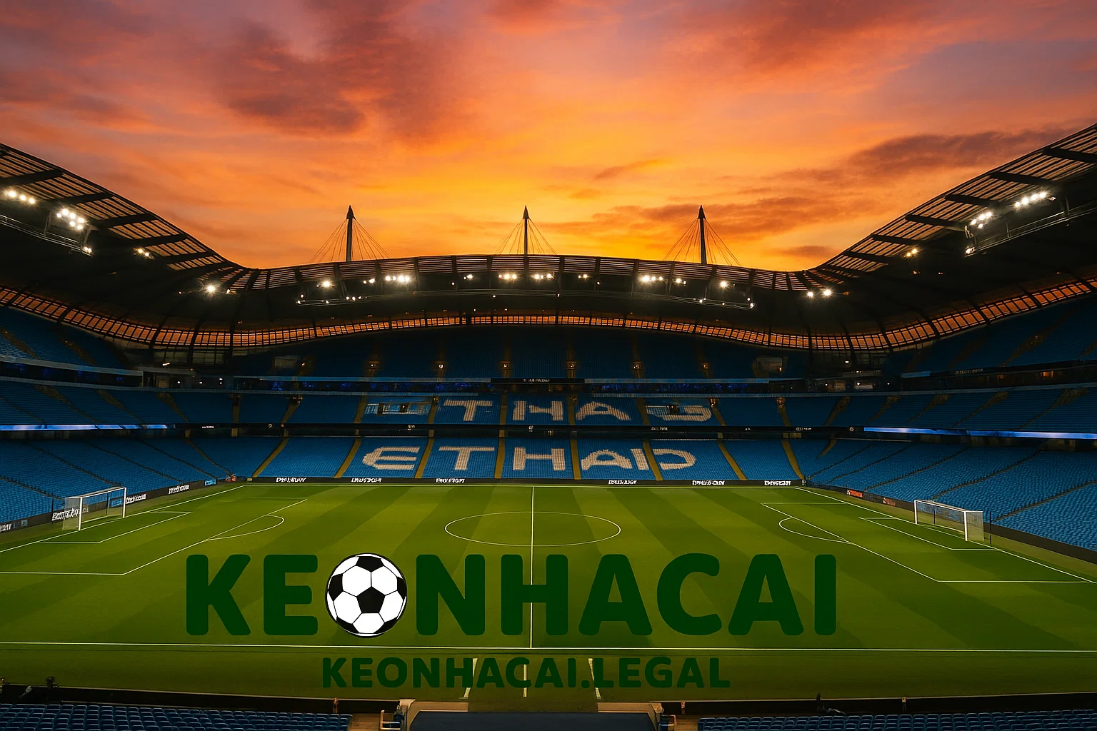 Sân Etihad rực sáng, sẵn sàng cho trận Manchester City vs Wolves.